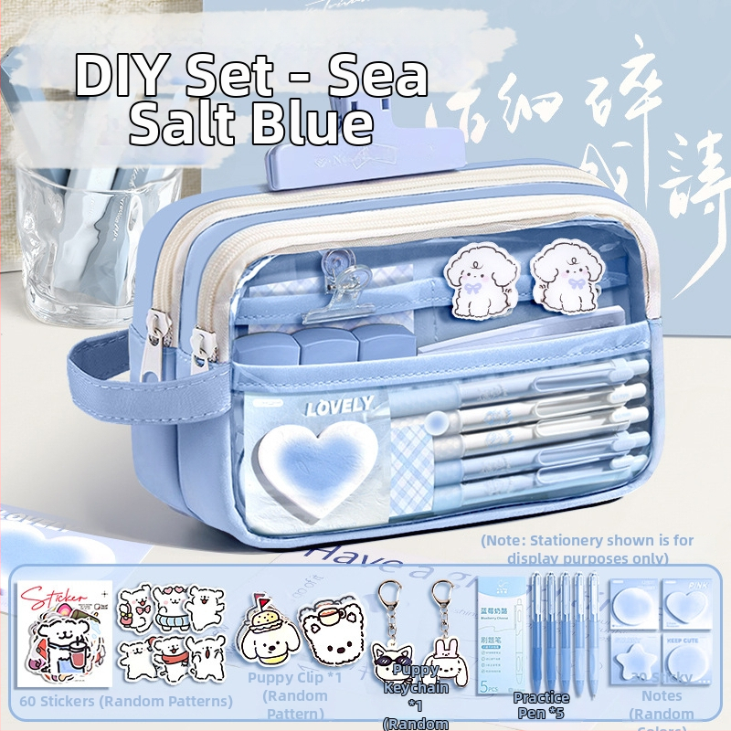 Auduma pildspalvas soma, caurspīdīga, Insta stils, skolas piederumi