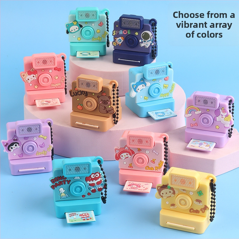 Detská kamera s svetlom a zvukom – prívesok na kľúče a ozdoba na tašku, plast, pre deti 4–6 rokov