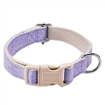 Нашийник за кучета от ленено-памучен материал, еднотонен дизайн, с функция против разкъсване и светлоотразителни свойства, универсален за всички породи, марка Handsome