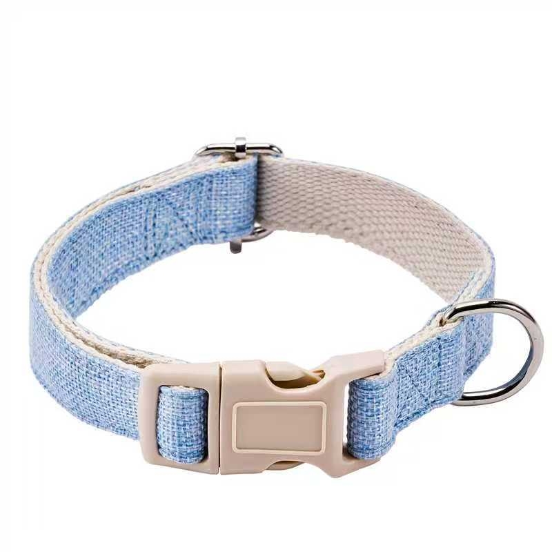 Нашийник за кучета от ленено-памучен материал, еднотонен дизайн, с функция против разкъсване и светлоотразителни свойства, универсален за всички породи, марка Handsome