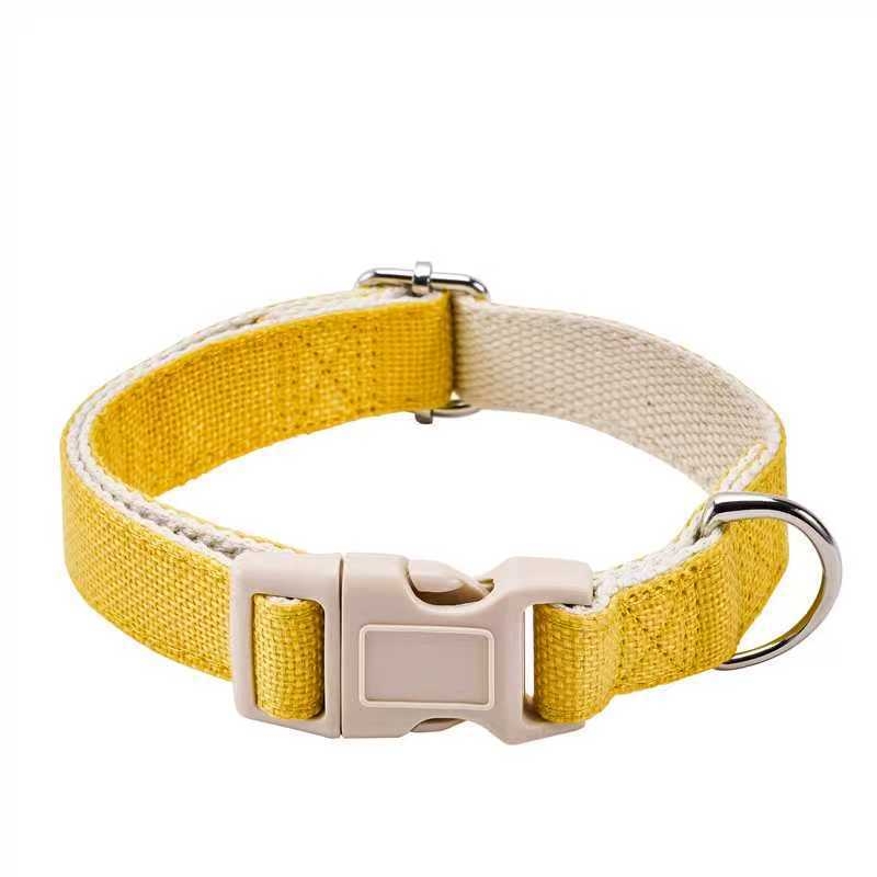 Нашийник за кучета от ленено-памучен материал, еднотонен дизайн, с функция против разкъсване и светлоотразителни свойства, универсален за всички породи, марка Handsome