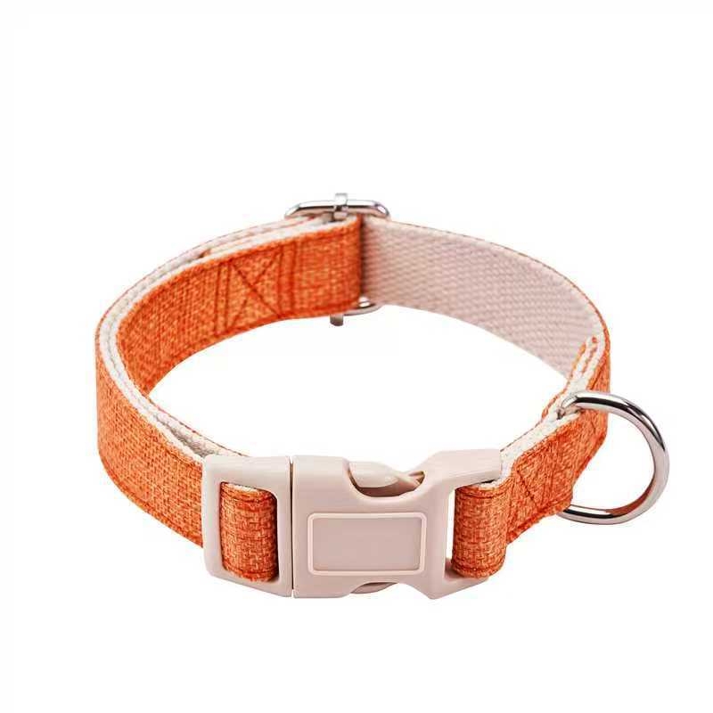 Нашийник за кучета от ленено-памучен материал, еднотонен дизайн, с функция против разкъсване и светлоотразителни свойства, универсален за всички породи, марка Handsome