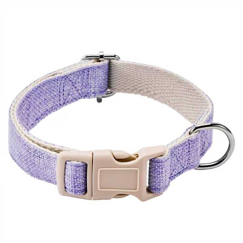 Нашийник за кучета от ленено-памучен материал, еднотонен дизайн, с функция против разкъсване и светлоотразителни свойства, универсален за всички породи, марка Handsome