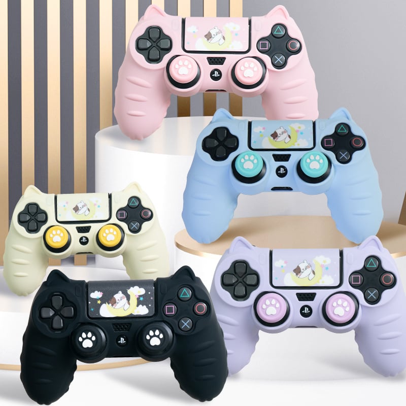 PS4 silikonski navlaka za ručicu sa kapicama za analogne palice i prstenom protiv prašine (1 paket)