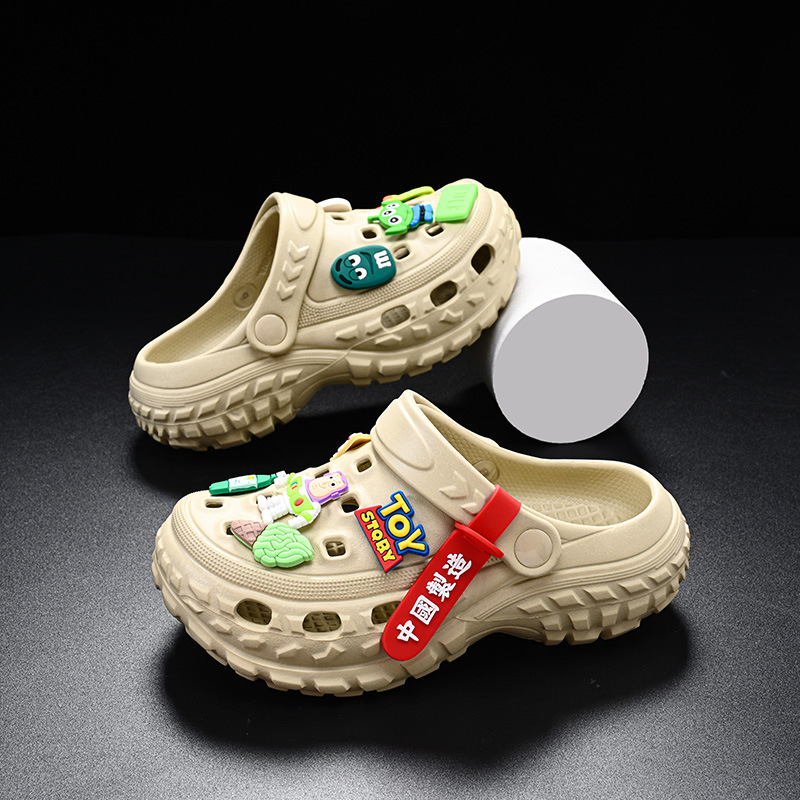 Clogs pentru copii din EVA, model Cartoon, vârsta 4–16 ani, vară, partea superioară EVA, talpă EVA