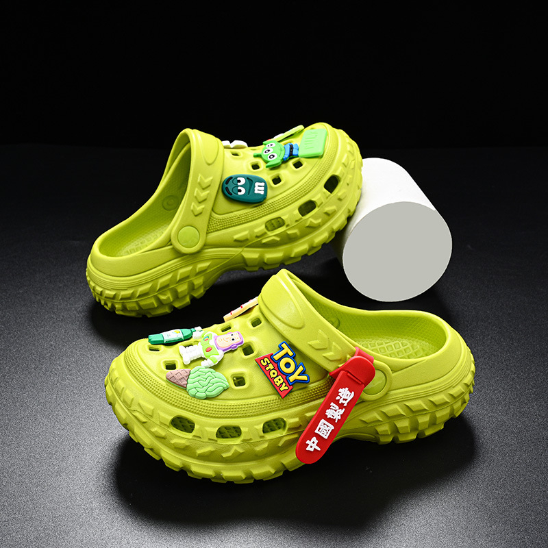 Clogs pentru copii din EVA, model Cartoon, vârsta 4–16 ani, vară, partea superioară EVA, talpă EVA
