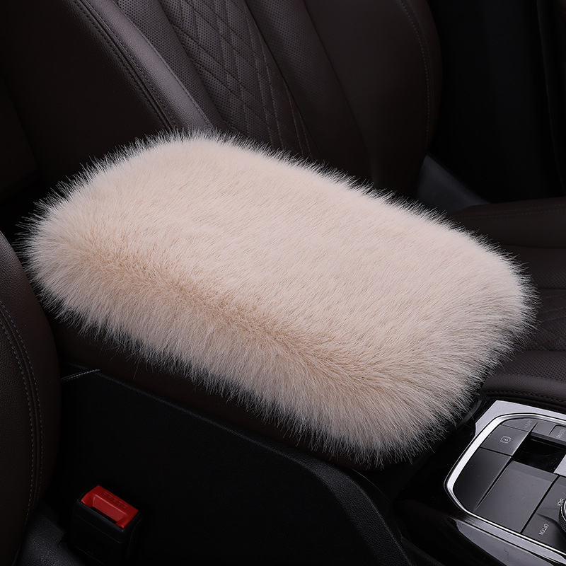 Automašīnas rokasbalsts ar mākslīgas lapsas pūka virsmu, universāla saderība, pielāgojama