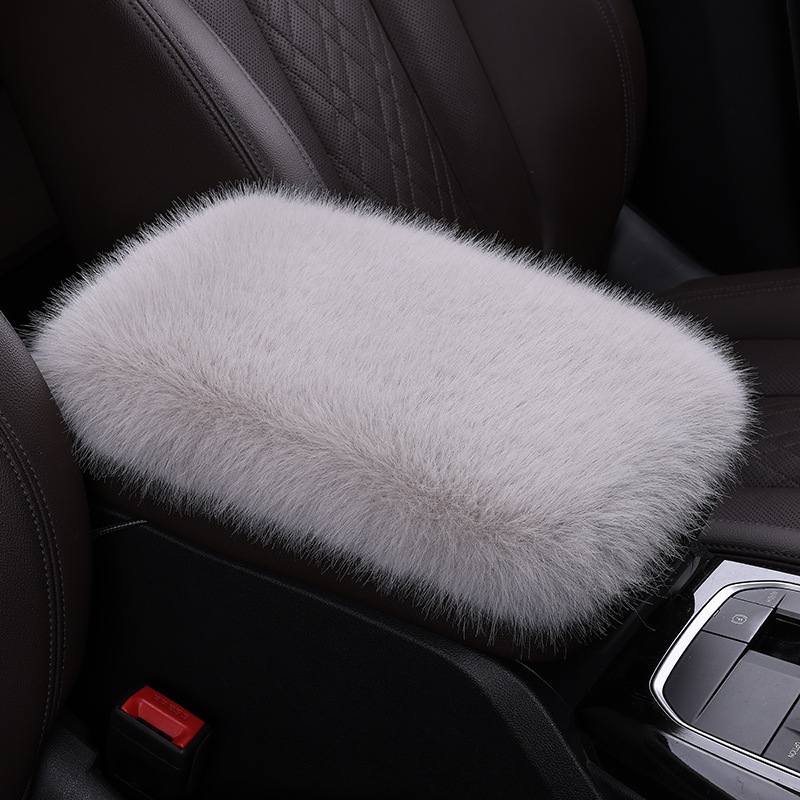 Automašīnas rokasbalsts ar mākslīgas lapsas pūka virsmu, universāla saderība, pielāgojama