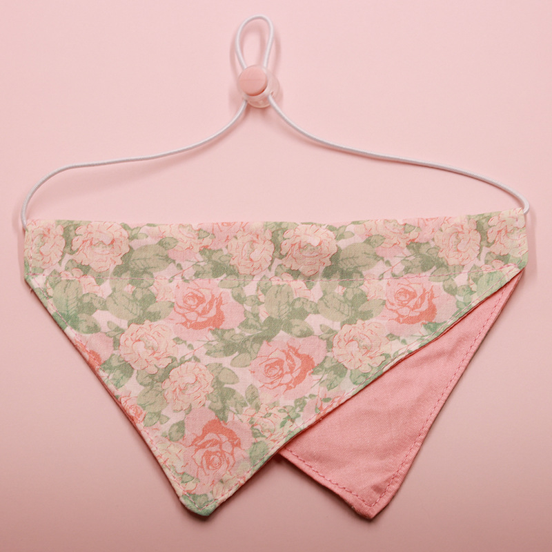 AURORA PET Pamut háromszög kendő háziállatok számára, karikatúra mintával, egész éves viselet