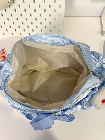 Dvostruka crossbody torba, baletnog stila, najlon, podstava od poliestera, vodootporna, uzorak s slovima, dječji i slatki stil