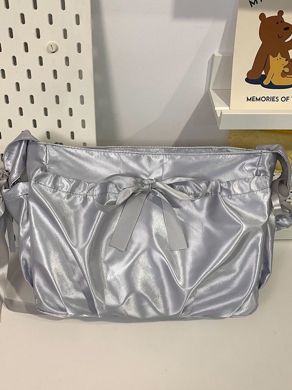 Dvostruka crossbody torba, baletnog stila, najlon, podstava od poliestera, vodootporna, uzorak s slovima, dječji i slatki stil