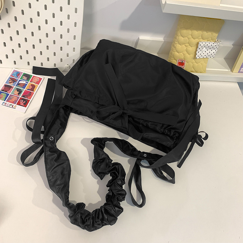 Dvostruka crossbody torba, baletnog stila, najlon, podstava od poliestera, vodootporna, uzorak s slovima, dječji i slatki stil