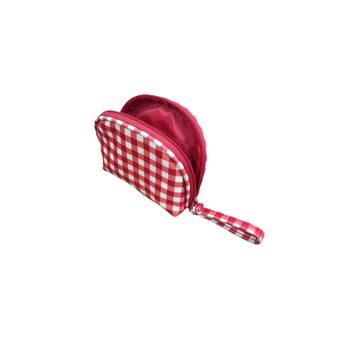 Козметична чанта Muji стил за пътуване, рециклиран полиестер, мрежеста шарка, подплата полиестер, цип