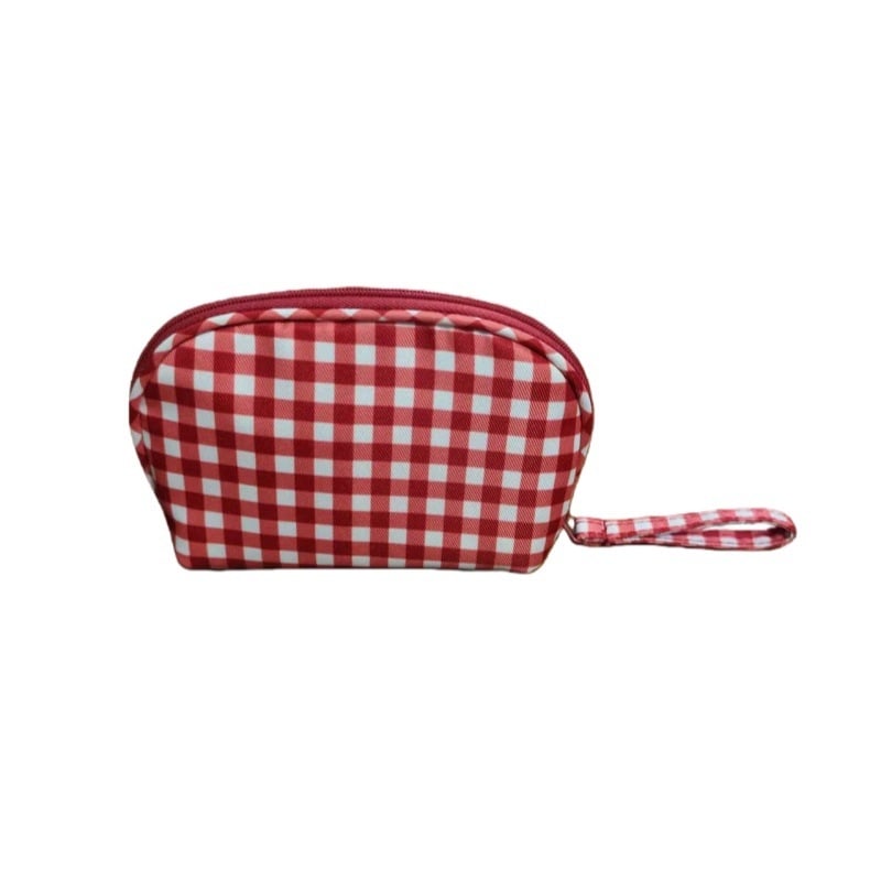 Козметична чанта Muji стил за пътуване, рециклиран полиестер, мрежеста шарка, подплата полиестер, цип