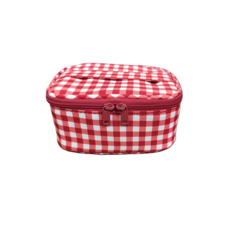 Козметична чанта Muji стил за пътуване, рециклиран полиестер, мрежеста шарка, подплата полиестер, цип