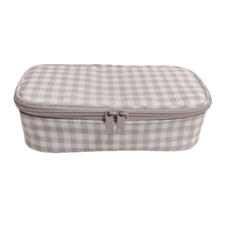 Козметична чанта Muji стил за пътуване, рециклиран полиестер, мрежеста шарка, подплата полиестер, цип