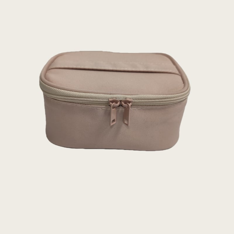 Козметична чанта Muji стил за пътуване, рециклиран полиестер, мрежеста шарка, подплата полиестер, цип
