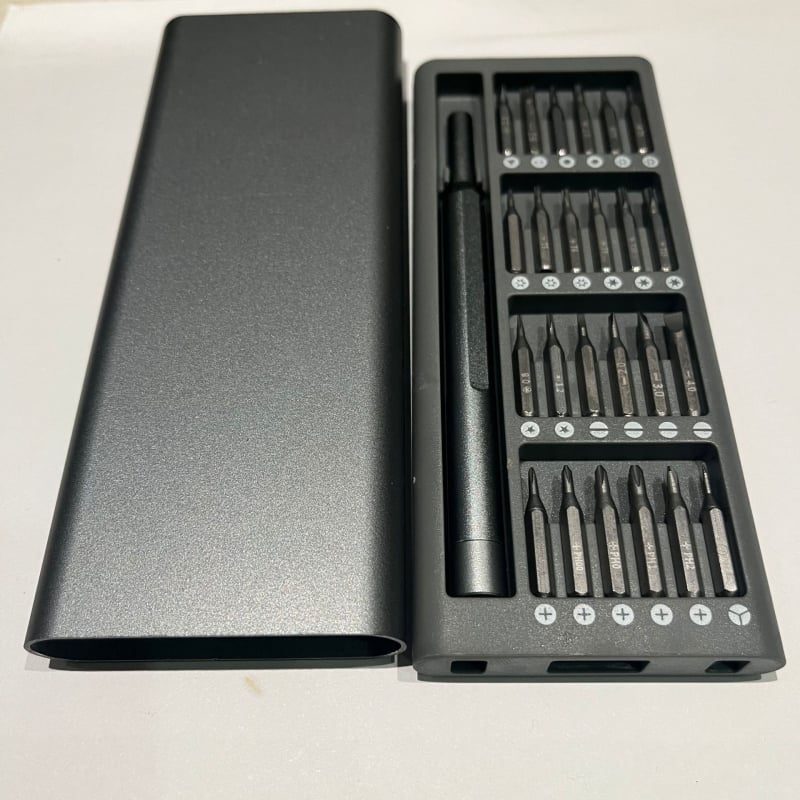 24-в-1 комплект отвертки за електроника — кръстова глава, хром-ванадий стомана, 3 мм битове, метричен формат