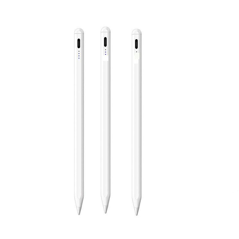 Kapacitinis stylus su indikatorine šviesa iPad ir Android/Windows jutiklinėms įrenginiams; komplektas: stilus, instrukcija, USB kabelis, 2 antgaliai