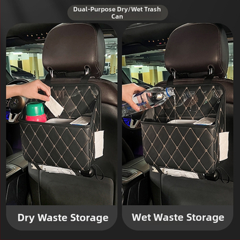 Ādas automašīnas aizmugures uzglabāšanas soma, karājams organizators, ūdensizturīgs ar rokturi (Āda; Aizmugures sēdekļa daļa; Karājams tips; Ūdensizturīgs; Ar rokturi)