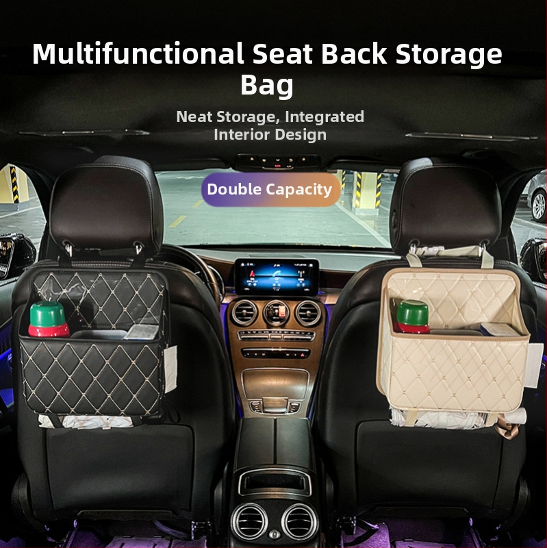 Ādas automašīnas aizmugures uzglabāšanas soma, karājams organizators, ūdensizturīgs ar rokturi (Āda; Aizmugures sēdekļa daļa; Karājams tips; Ūdensizturīgs; Ar rokturi)