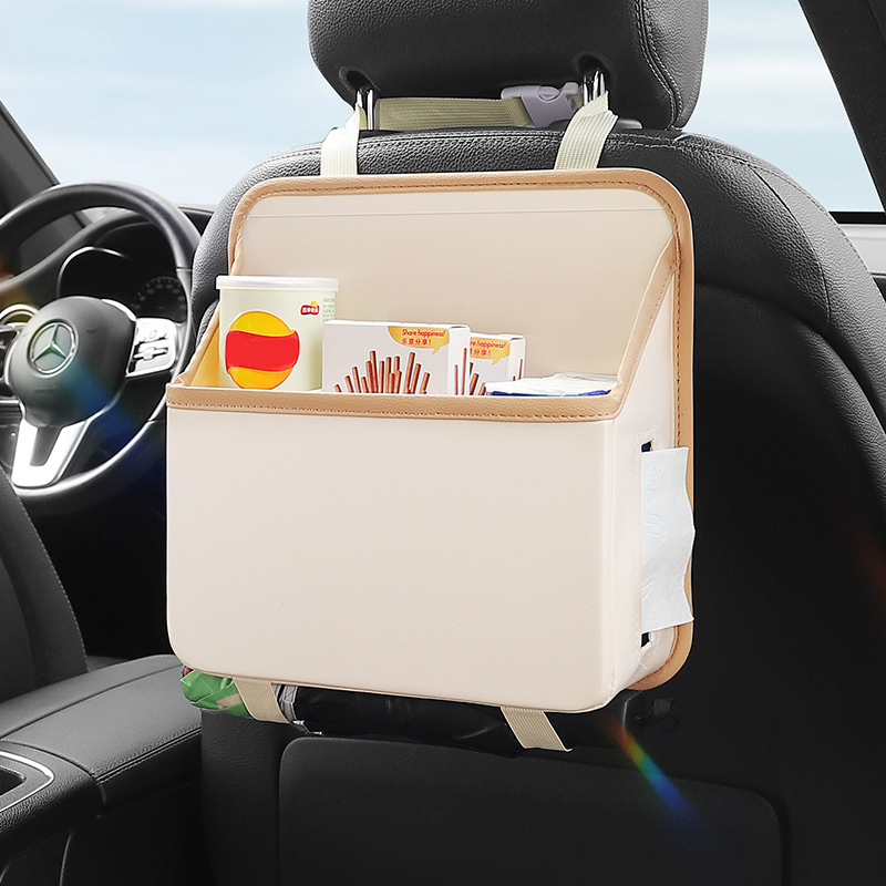 Ādas automašīnas aizmugures uzglabāšanas soma, karājams organizators, ūdensizturīgs ar rokturi (Āda; Aizmugures sēdekļa daļa; Karājams tips; Ūdensizturīgs; Ar rokturi)