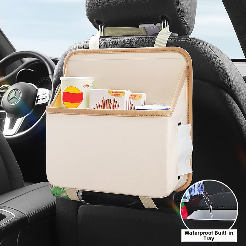 Ādas automašīnas aizmugures uzglabāšanas soma, karājams organizators, ūdensizturīgs ar rokturi (Āda; Aizmugures sēdekļa daļa; Karājams tips; Ūdensizturīgs; Ar rokturi)