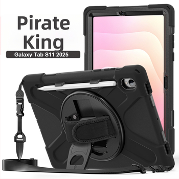 Kryt na tablet Samsung Tab S11 X730 s ramenným popruhom a stojanom, proti nárazom, proti pádu, PC + silica gel