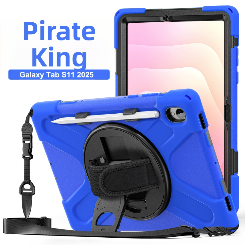 Kryt na tablet Samsung Tab S11 X730 s ramenným popruhom a stojanom, proti nárazom, proti pádu, PC + silica gel