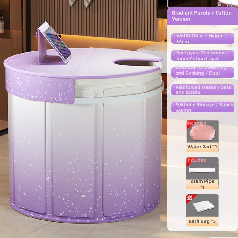 Suaugusiųjų sulankstomas vonios kibiras garinimui ir mirkyjimui – be įrengimo, aplinkai draugiškas PVC