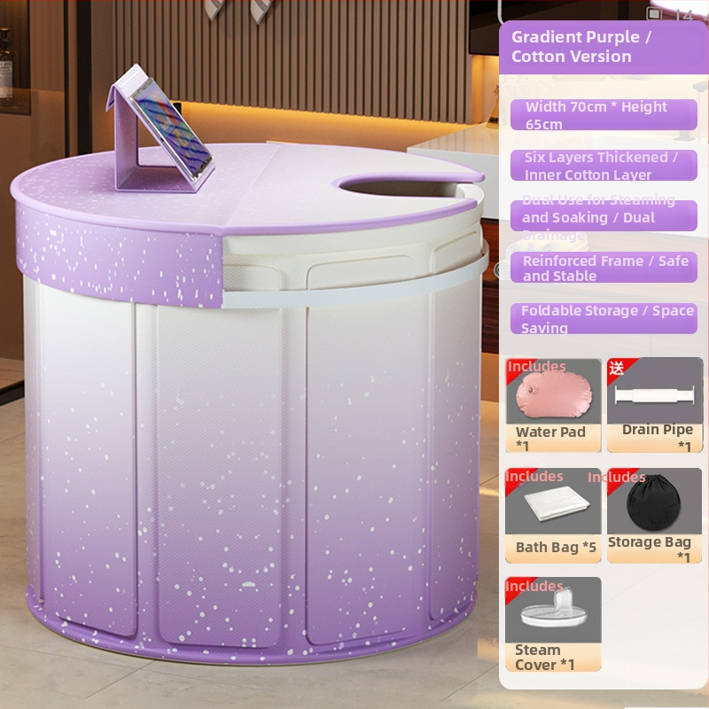 Suaugusiųjų sulankstomas vonios kibiras garinimui ir mirkyjimui – be įrengimo, aplinkai draugiškas PVC