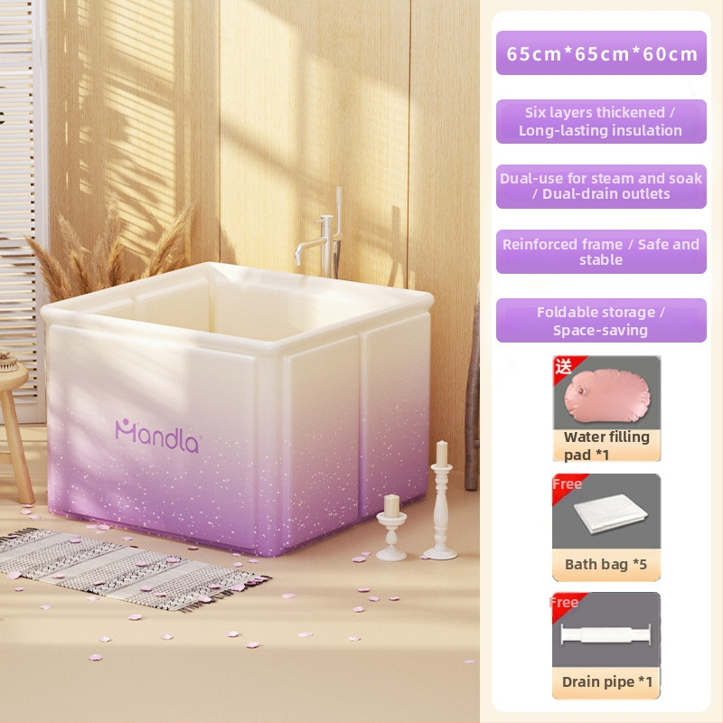 Suaugusiųjų sulankstomas vonios kibiras garinimui ir mirkyjimui – be įrengimo, aplinkai draugiškas PVC