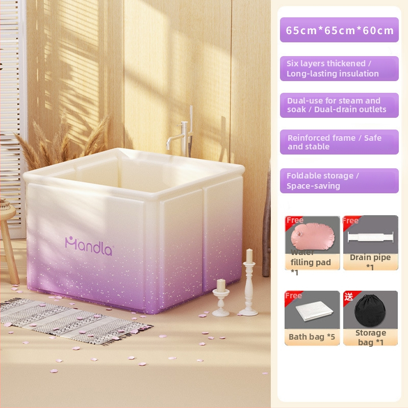 Suaugusiųjų sulankstomas vonios kibiras garinimui ir mirkyjimui – be įrengimo, aplinkai draugiškas PVC