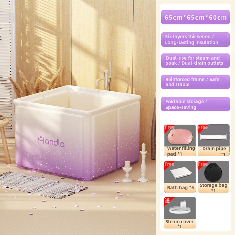 Suaugusiųjų sulankstomas vonios kibiras garinimui ir mirkyjimui – be įrengimo, aplinkai draugiškas PVC