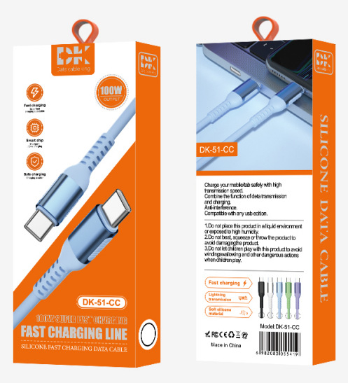 Καλώδιο Φορτιστή – Σιλικόνη, 1 μ., γρήγορη φόρτιση 60W, USB-C / Lightning / Micro-USB