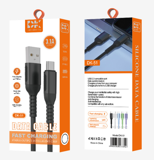 Καλώδιο Φορτιστή – Σιλικόνη, 1 μ., γρήγορη φόρτιση 60W, USB-C / Lightning / Micro-USB