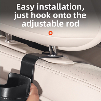 Organizētājs aizmugurējā sēdekļa ar pudeles turētāju, tālruņa turētāju un uzkaramo uzglabāšanas somu — Materiāls: ABS+Āda; Lietošana: aizmugure sēdekļa; Funkcija: daudzfunkcionālais uzglabāšana; Uzglabāšanas tips: pakarināma soma; Logo apdruka: iespējama