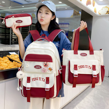 Rucsac școlar pentru elevi – capacitate mare, ușor, protecție a coloanei vertebrale, set din trei piese