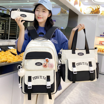 Rucsac școlar pentru elevi – capacitate mare, ușor, protecție a coloanei vertebrale, set din trei piese