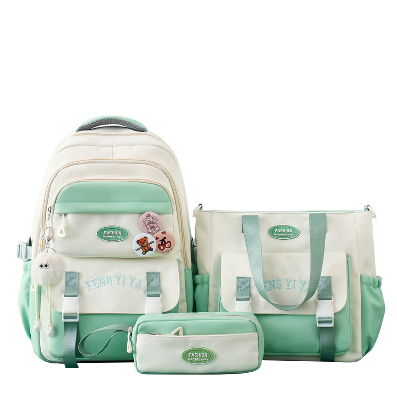 Rucsac școlar pentru elevi – capacitate mare, ușor, protecție a coloanei vertebrale, set din trei piese