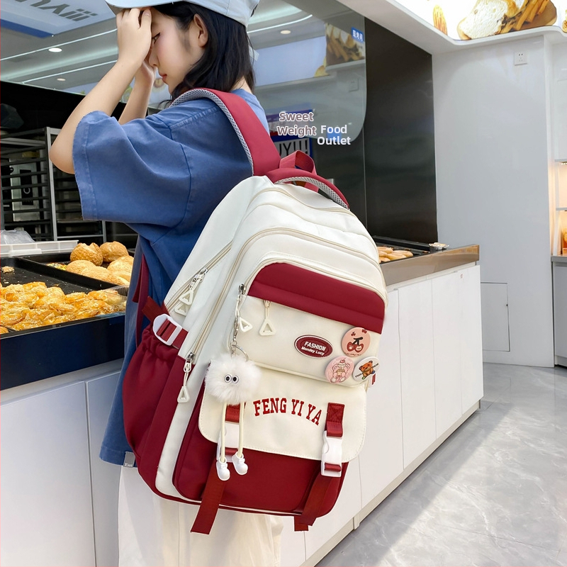 Rucsac școlar pentru elevi – capacitate mare, ușor, protecție a coloanei vertebrale, set din trei piese