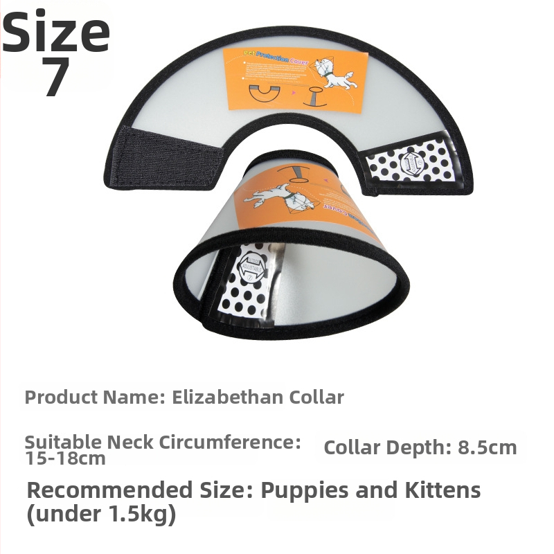 Guler Elizabethan pentru pisici și câini, protecție postoperatorie, cap de protecție împotriva zgârieturilor și mușcăturilor, Material PP/PE; Categoria Elizabeth Circle; Ambalare 100 buc.; Etichetă privată licențiată; Brand: Very good brand
