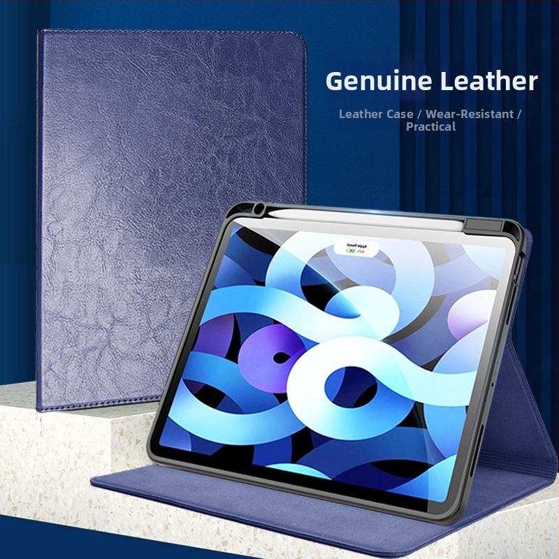 Kryt z pravej kože pre iPad Air 4, iPad Pro 11/12.9 a iPad mini 6 – Sleep/Wake funkcia, odolný voči nárazom, vstavaná podpora, odvádzanie tepla, proti opotrebeniu, proti otlačkom prstov; spracovanie teplom lisovaním