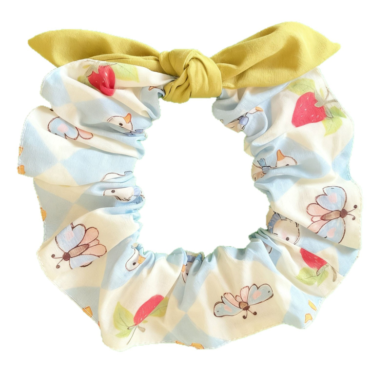 Prosop din bumbac pentru saliva la animale de companie, cu decor papion lucrat manual