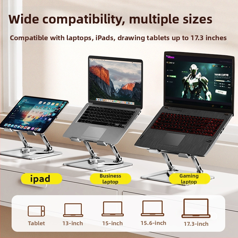 Držač za laptop od aluminijske legure s podiznim mehanizmom; Shell Stone; kompatibilan s notebookovima, tabletima i pločama za crtanje; težina 1350 g
