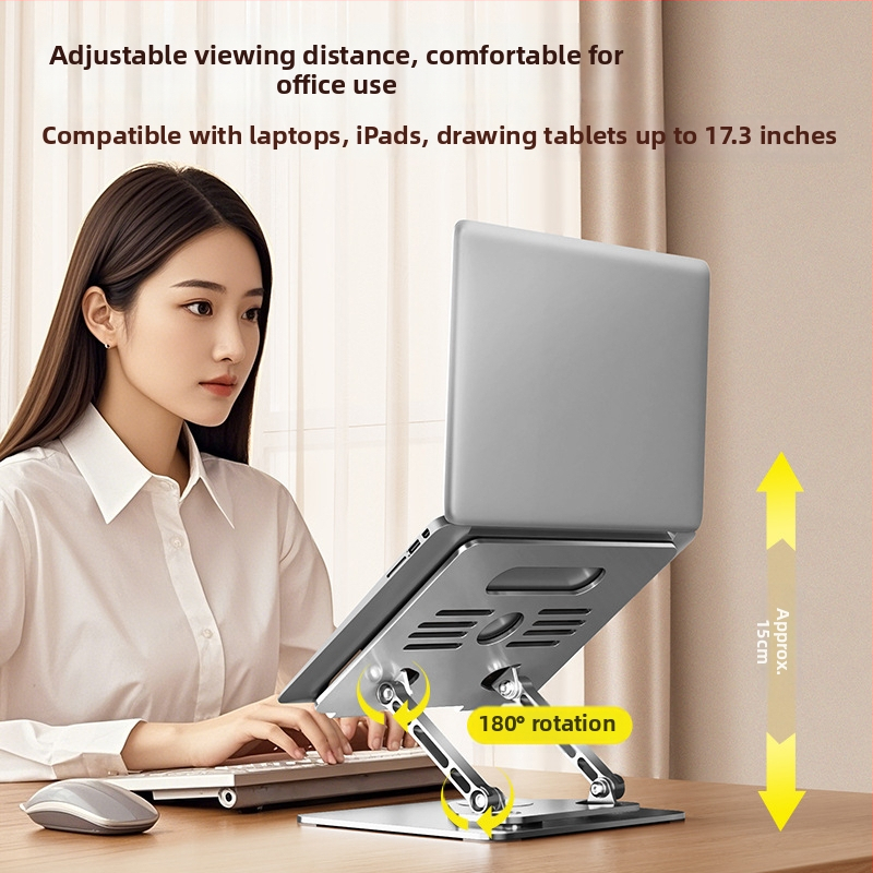 Držač za laptop od aluminijske legure s podiznim mehanizmom; Shell Stone; kompatibilan s notebookovima, tabletima i pločama za crtanje; težina 1350 g
