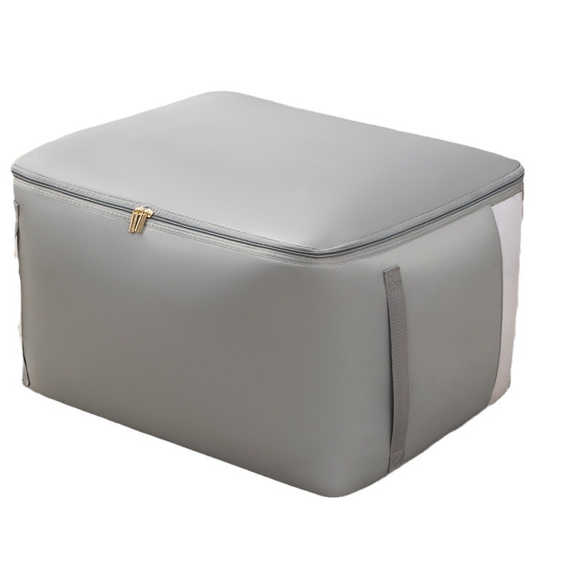 Geantă de depozitare pentru pătură, Geantă de comprimare vizuală, formă cub, material satin, organizator de haine multifuncțional