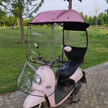 Protecție solară pentru vehicul electric cu țesătură poliester 210T, ramă din fibră, deschidere manuală, UPF >40, impermeabil