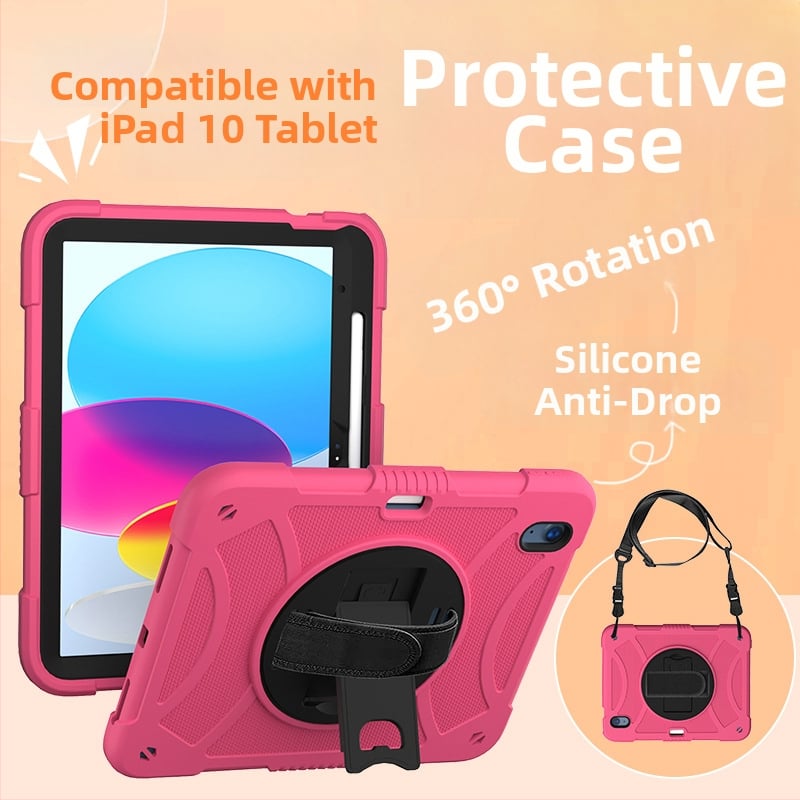 Ochranný obal na iPad Apple – plast + silikón, prenášateľný, jednoduchý, odolný proti nárazom, proti opotrebeniu, proti pádu, s reliéfnym vyhotovením