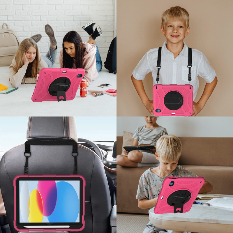 Ochranný obal na iPad Apple – plast + silikón, prenášateľný, jednoduchý, odolný proti nárazom, proti opotrebeniu, proti pádu, s reliéfnym vyhotovením